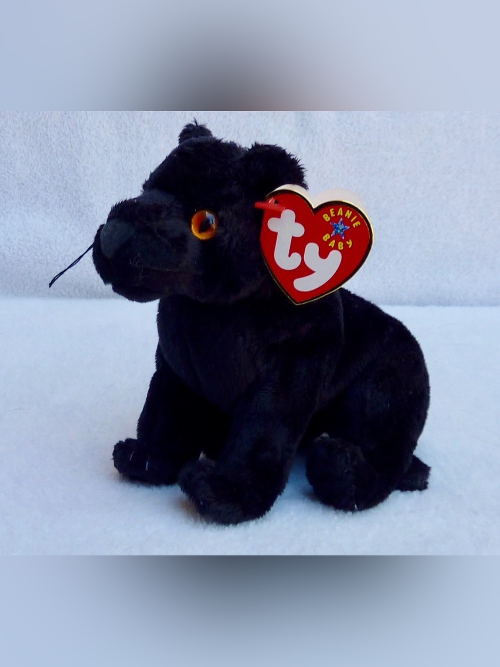 🖤 Ty Beanie Baby • “Midnight” the Black Panther Plush Toy
